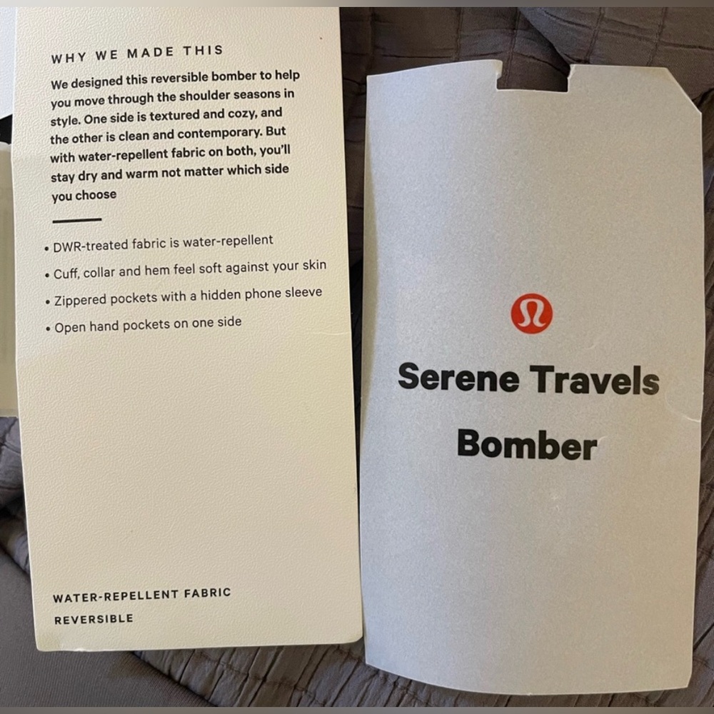 ✨Lululemon Athletica Serene Travels Reversible Bomber Jacket Size 12 - Picture 12 of 13